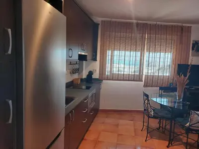Una cocina o zona de cocina en Isleta apartamento con terraza, vistas y WIFI