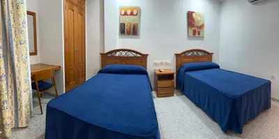 Cama o camas de una habitación en Bayo Lirola Hotel Balisa