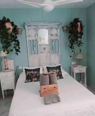 Cama o camas de una habitación en Casa Coquina. Vera Natura. Urbanizacion naturista