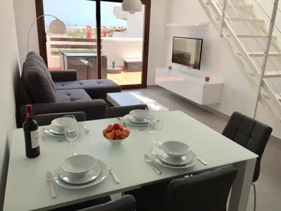 Zona de estar de Apartment Platano