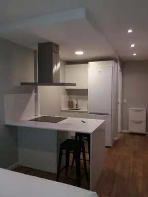 Una cocina o zona de cocina en Apto en Aguadulce con Vistas al Mar
