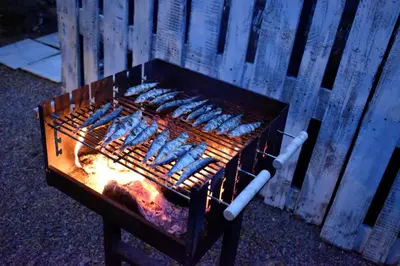 Barbacoa disponible para clientes en la casa o chalet