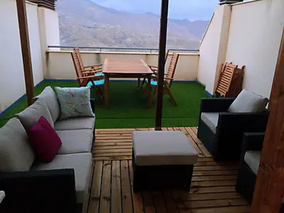 Zona de estar de Apartamentos Deluxe Roquetas de Mar con Golf y Piscina Climatizada, Parking privado