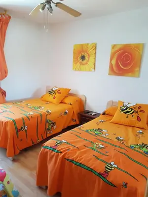 Cama o camas de una habitación en Apartamento frente al mar