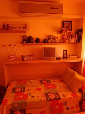 Cama o camas de una habitación en Apartamento frente al mar
