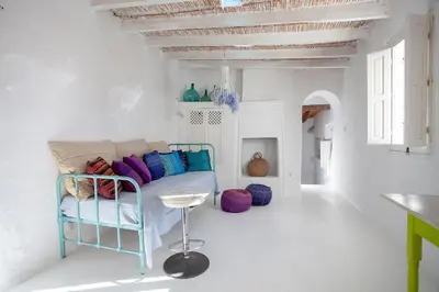 Cama o camas de una habitación en Casa La Chumbera Blanca
