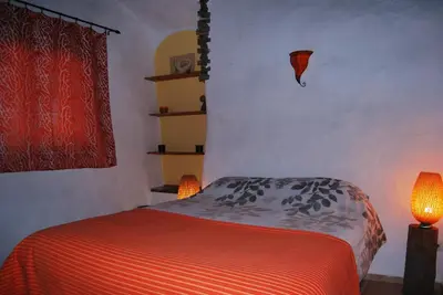 Cama o camas de una habitación en Cortijo Los Maximos