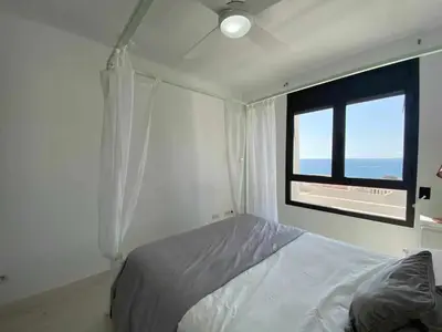 Cama o camas de una habitación en Comfortable House in Mojácar with Shared Pool