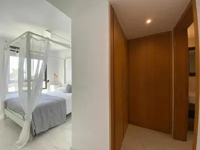 Cama o camas de una habitación en Comfortable House in Mojácar with Shared Pool