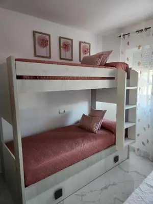 Cama o camas de una habitación en ÁTICO DUPLEX ESPECTACULAR MARMOLADO con PISCINA PRIVADA!