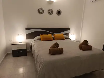 Cama o camas de una habitación en Vera Natura Apartamento Maria