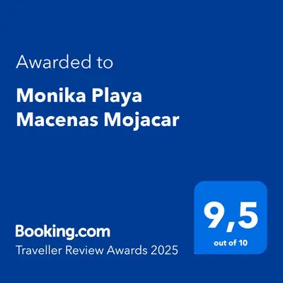 Certificado, premio, señal o documento que está expuesto en Monika Playa Macenas Mojacar
