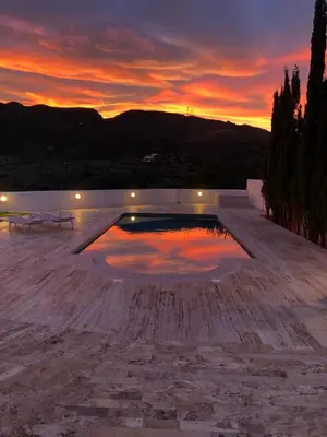 Piscina en o cerca de Villa with HEATED Pool and Amazing Mountain and Sea Views No Young Groups Allowed