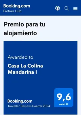 Certificado, premio, señal o documento que está expuesto en Casa La Colina Mandarina I