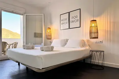 Cama o camas de una habitación en Hostal Bajío