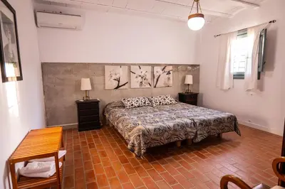 Cama o camas de una habitación en Casa Rural Alzabara con Piscina Privada