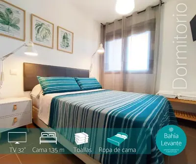 Cama o camas de una habitación en Apartamento Bahía Levante Águilas