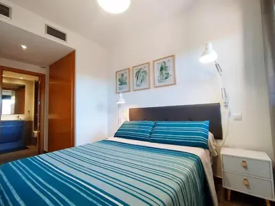 Cama o camas de una habitación en Apartamento Bahía Levante Águilas