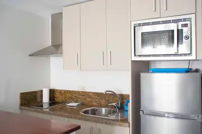 Una cocina o zona de cocina en Apartamentos EL POSAERO Juan Mariano