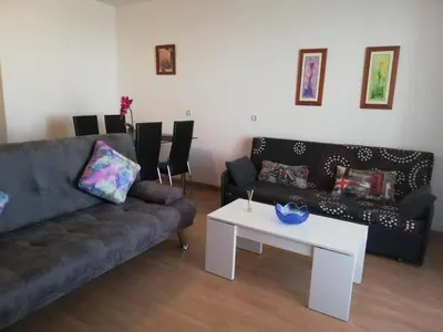 Zona de estar de APARTAMENTO en PRIMERA LÍNEA DE VERA PLAYA NATURISTA!