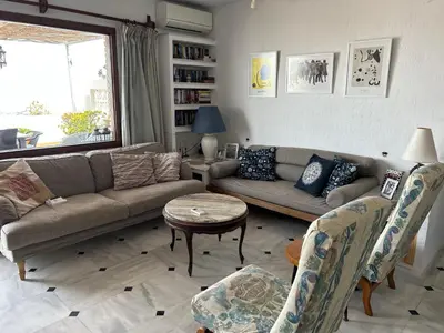 Zona de estar de Apartment with a great terrace, sea and land views