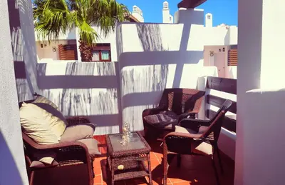Zona de estar de Vera playa apartamento 1dormitorio