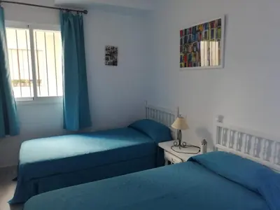 Cama o camas de una habitación en Apartamento con vistas al mar en Carboneras