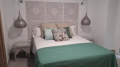 Cama o camas de una habitación en Hostal Cervantes Playa