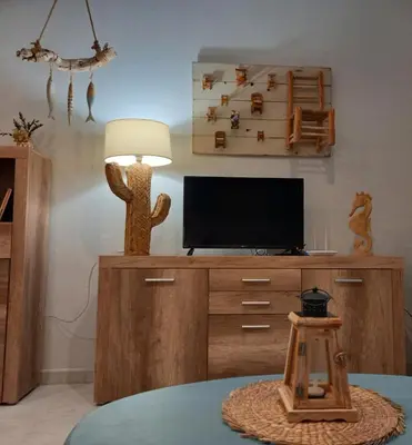 Una televisión o centro de entretenimiento en Casa Salá, alojamiento con encanto en Vera Natura