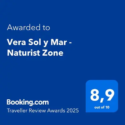 Certificado, premio, señal o documento que está expuesto en Vera Sol y Mar - Naturist Zone
