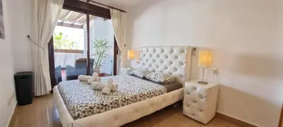 Cama o camas de una habitación en Homes of Spain, Precioso apartamento Pueblo Salinas S, Vera playa, WIFI