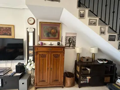 Una televisión o centro de entretenimiento en Casa Astrid & Karina San Juan de l Terreros