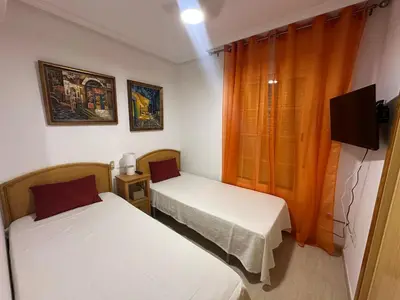 Cama o camas de una habitación en Casa Astrid & Karina San Juan de l Terreros