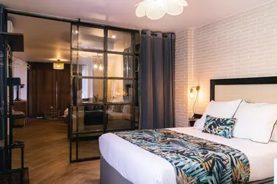 Cama o camas de una habitación en EL RINCON DE HUETE