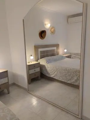 Cama o camas de una habitación en Vera Natura Apartamento Laura