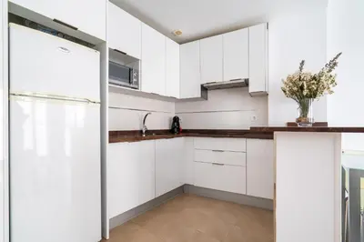 Una cocina o zona de cocina en Apartamentos Delamar