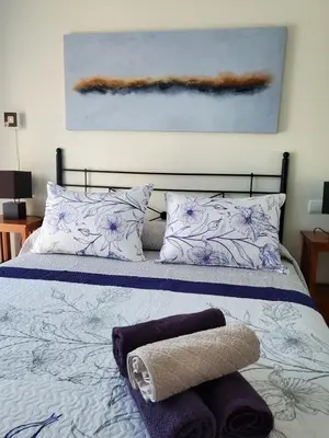 Cama o camas de una habitación en Ático dúplex precioso con piscina privada en Paraíso de Vera!