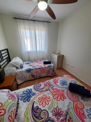 Cama o camas de una habitación en Ático dúplex precioso con piscina privada en Paraíso de Vera!