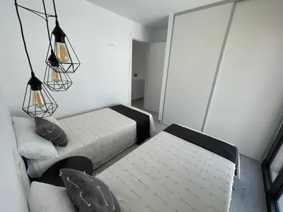 Cama o camas de una habitación en Ático Cañada Aguilar, Mojácar Playa