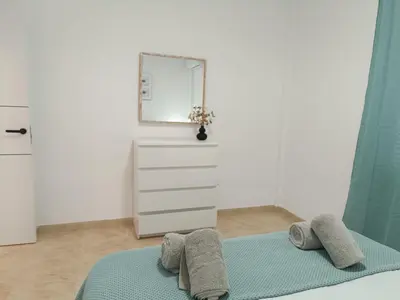 Cama o camas de una habitación en Vera Natura Apartamento Iker