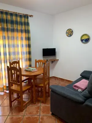 Una televisión o centro de entretenimiento en Apartamentos Carolina