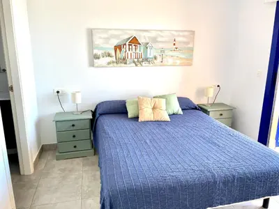 Cama o camas de una habitación en Mojacar Espectaculares Vistas al Mar