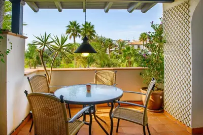 Un balcón o terraza de Mediterranea 1 Vera Playa Jardines tus momentos frente al mar