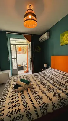 Cama o camas de una habitación en La Pita Beach house