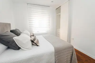 Cama o camas de una habitación en Expoholidays- Primera linea de playa Palmeral