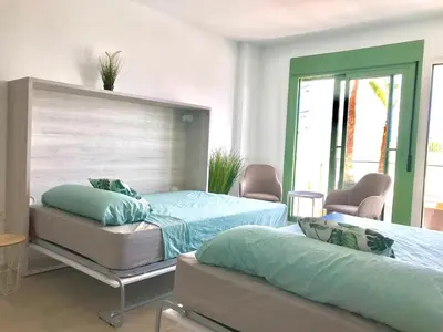 Cama o camas de una habitación en BeachHomesMojacar CantalHomes