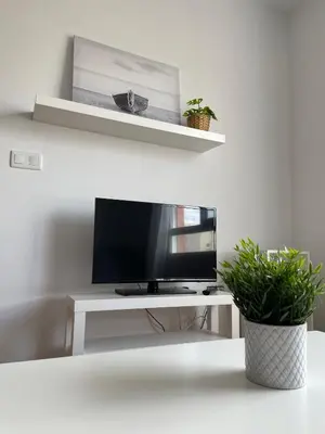 Una televisión o centro de entretenimiento en Apartamento y Piso frente al mar con vistas en Garrucha