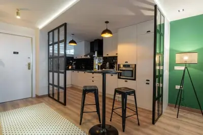 Una cocina o zona de cocina en Sea Level, Apto sofisticado en primera linea playa