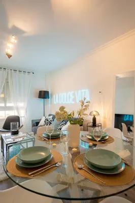 Zona de estar de Apartment Black Level, 30m playa, Pool, Wifi