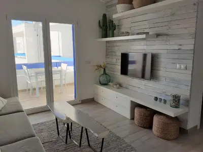 Zona de estar de Precioso Apartamento a 20 metros del mar